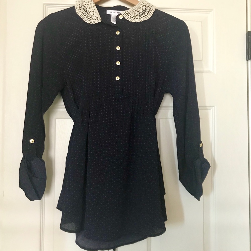 Polka dot button down shirt